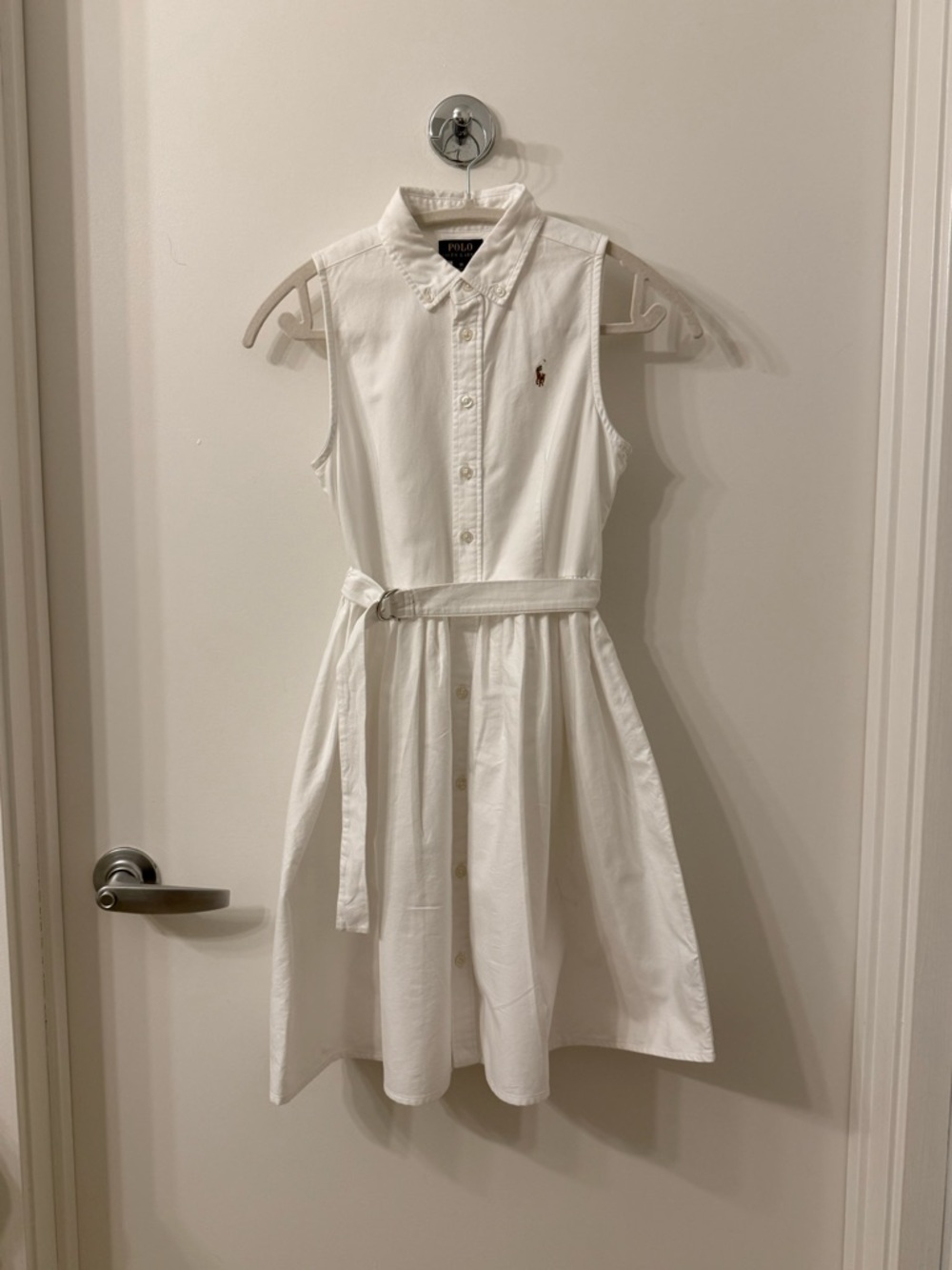 Ralph Lauren white button up dress with belt